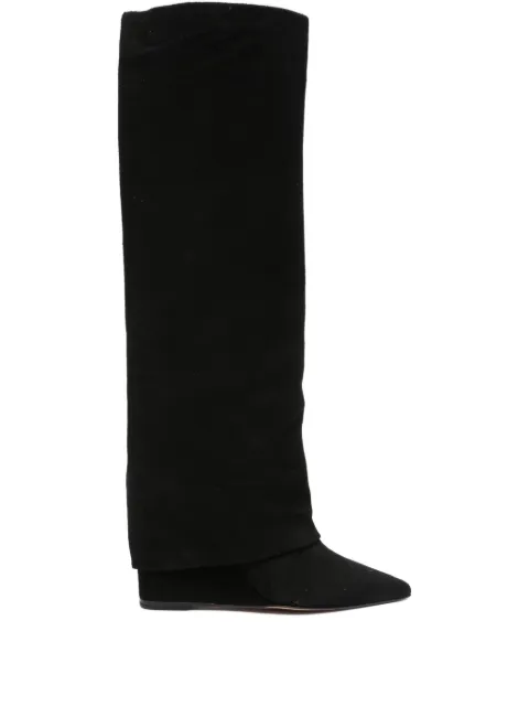 The Seller 90mm folded-cuff wedge boots