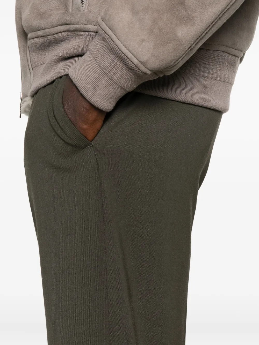 Pt Torino Button-fastening Trousers In Green