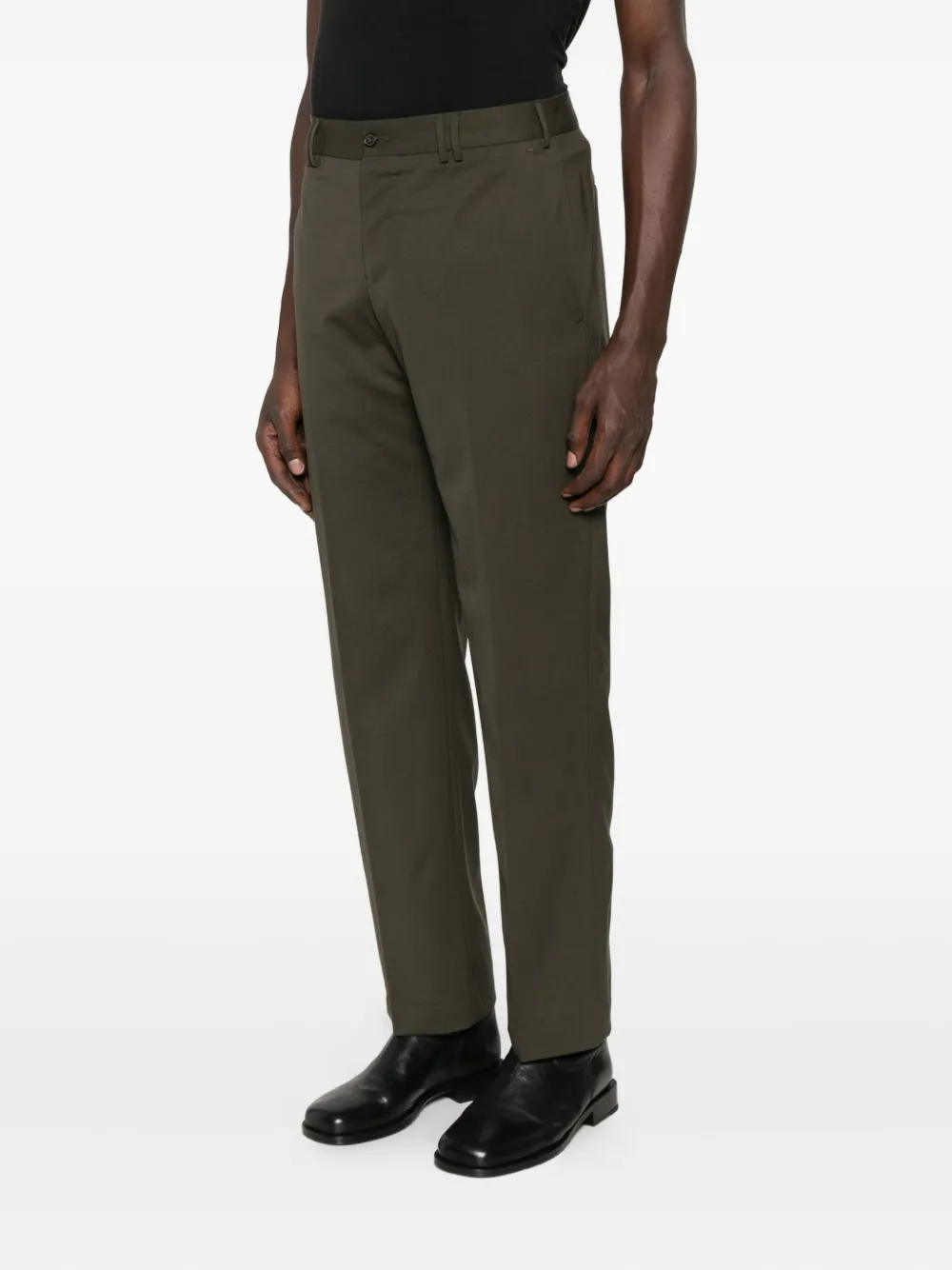 Pt Torino Button-fastening Trousers In Green