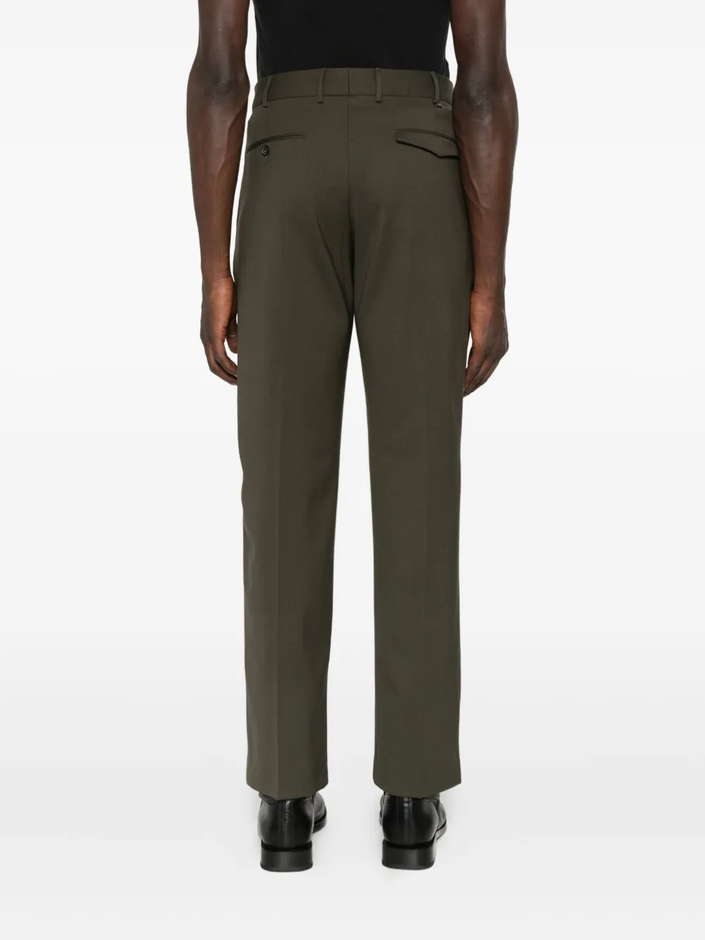 Pt Torino Button-fastening Trousers In Green