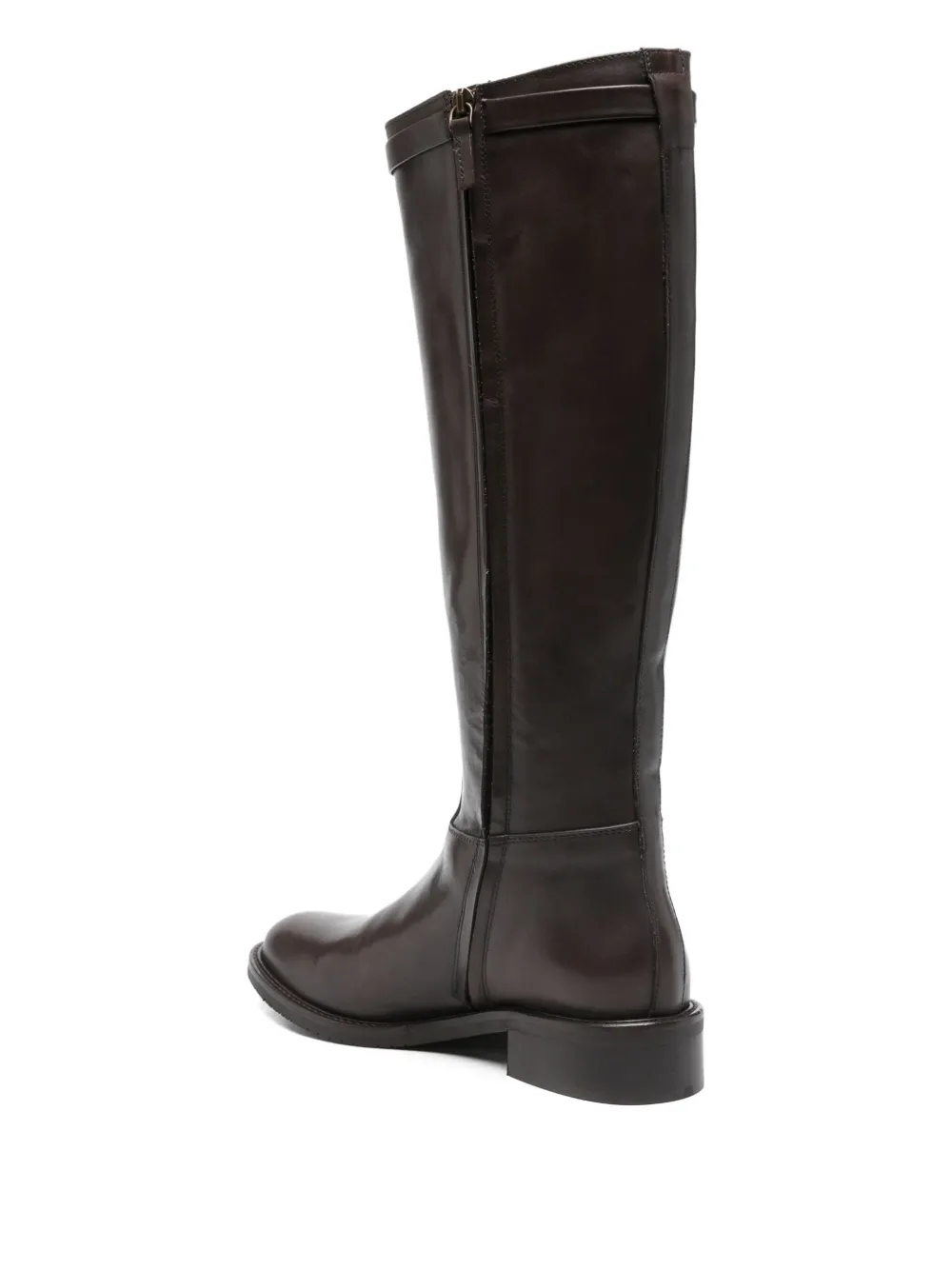 Julie Dee 30 mm leren laarzen met gespsluiting Bruin