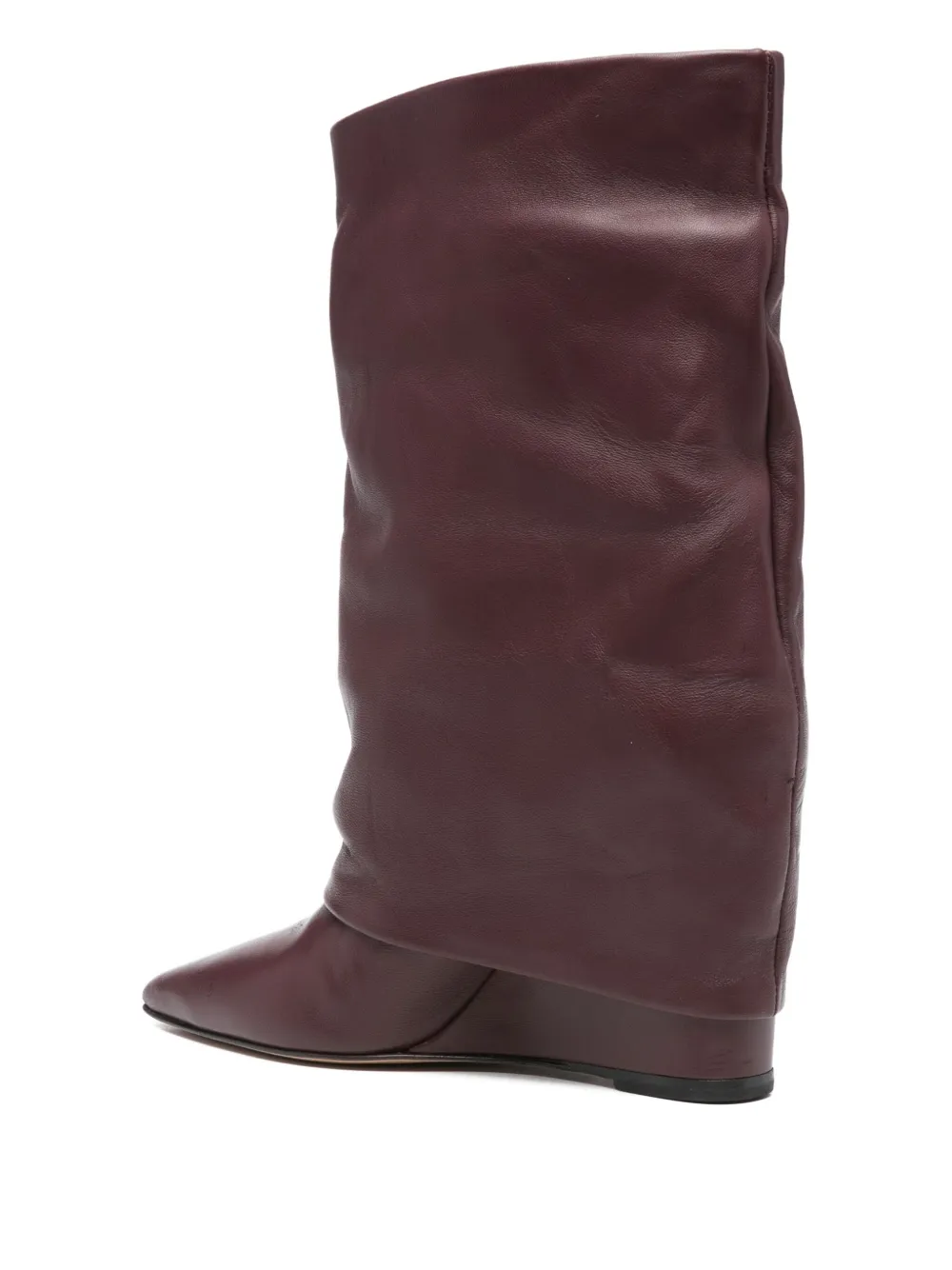The Seller High Heels Ankle Boots In Bordeaux Leather In Burgundy