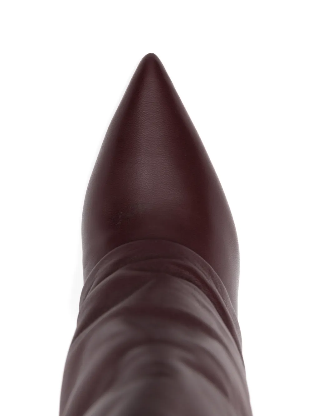 The Seller High Heels Ankle Boots In Bordeaux Leather In Burgundy