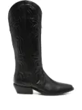 Julie Dee 35mm leather cowboy boots - Black