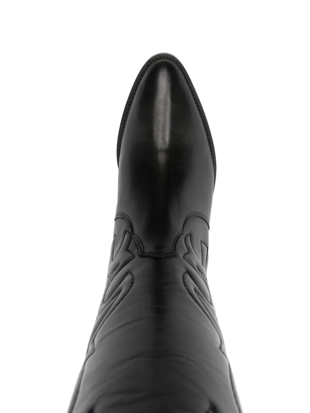 Julie Dee 35mm leather cowboy boots Black