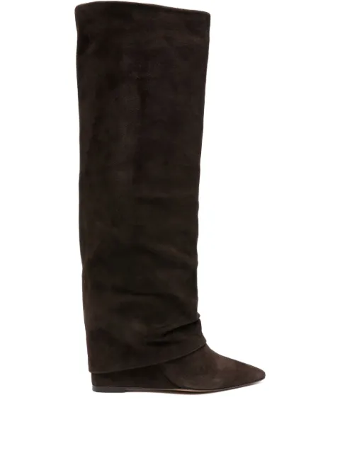 The Seller 90mm slouchy suede wedge boots