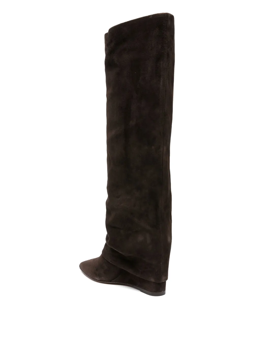 The Seller 90mm slouchy suede wedge boots Brown
