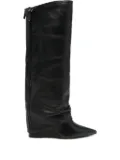 The Seller 80mm calf-leather wedge boots - Black