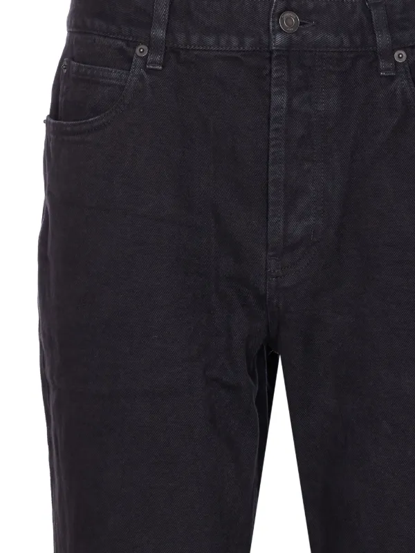 Saint Laurent classic-five Pockets logo-patch Jeans | Black | FARFETCH