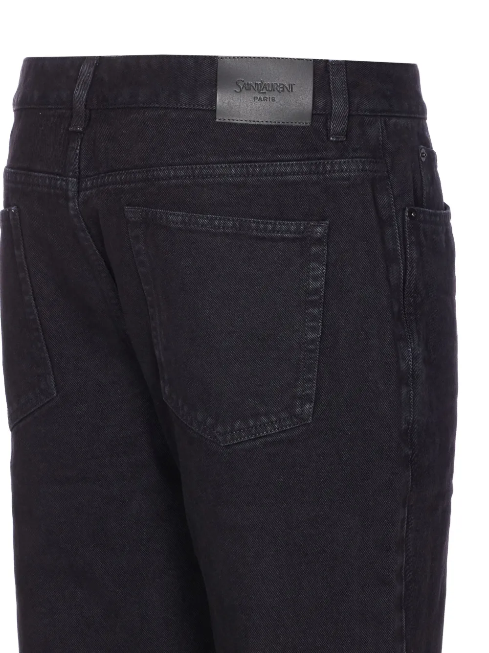 Saint Laurent Klassieke jeans met vijf zakken en logopatch Zwart