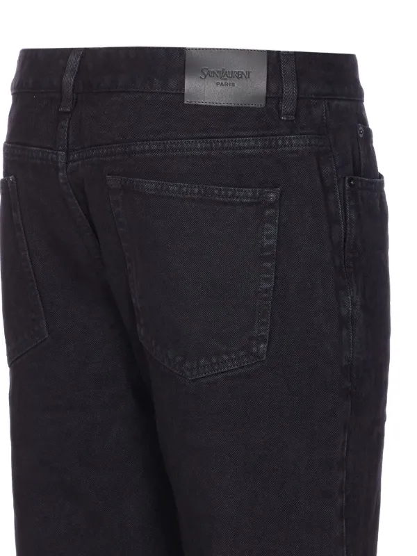 Saint Laurent classic-five Pockets logo-patch Jeans | Black | FARFETCH