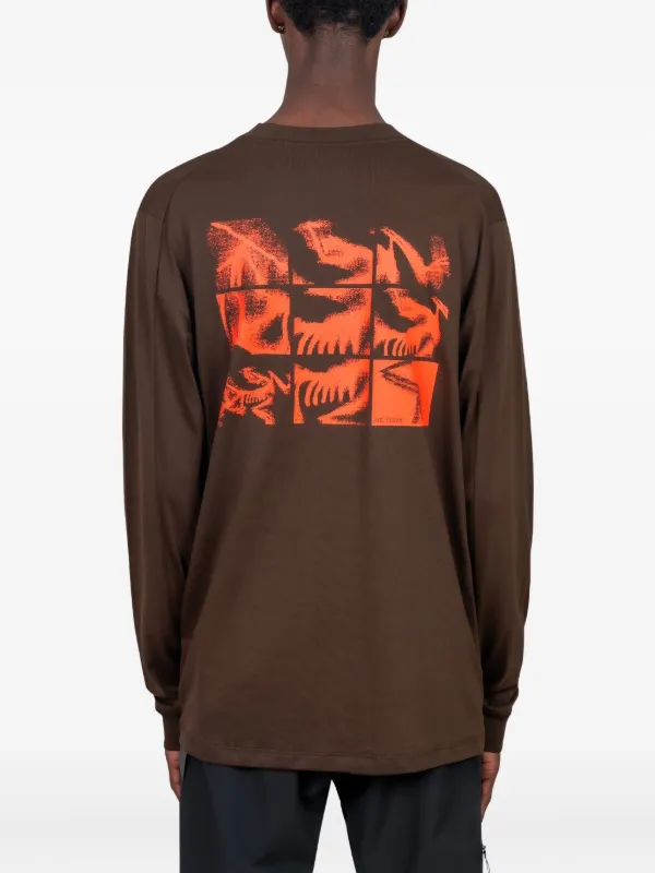 美品 ARC'TERYX アークテリクスKragg Bird Tile L Arc'teryx Kragg Bird Tile Cotton T-shirt | Brown | FARFETCH