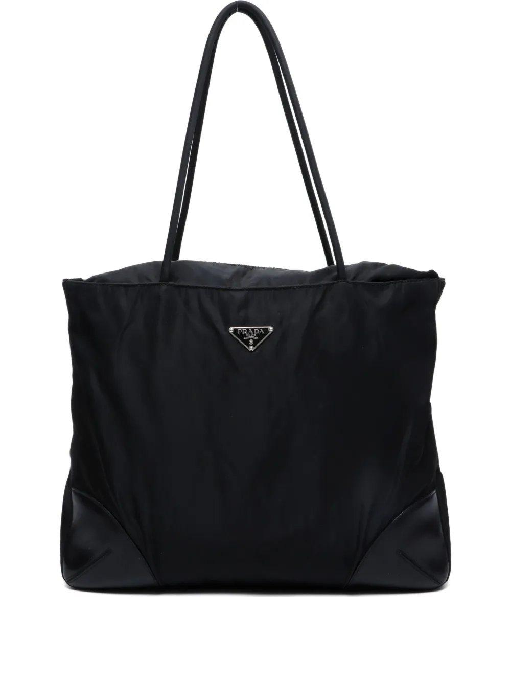 Prada Pre-Owned 1990-2000 medium logo-plaque tote bag | Black | Image 1