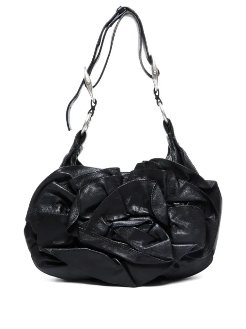 Saint Laurent Pre-Owned 1990-2000s rose-embellishment shoulder bag