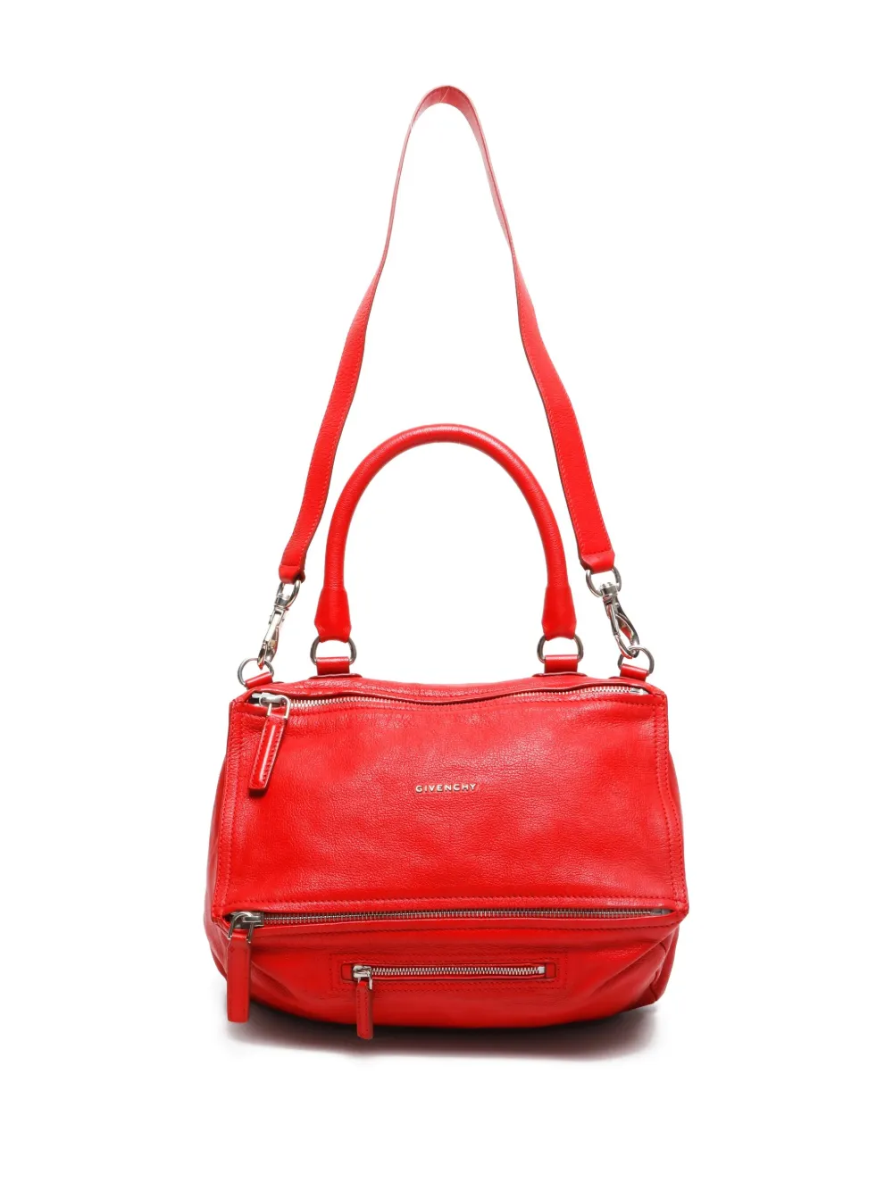 Pre-owned Givenchy 2000-2020s Pandora Leather Bag In Red
