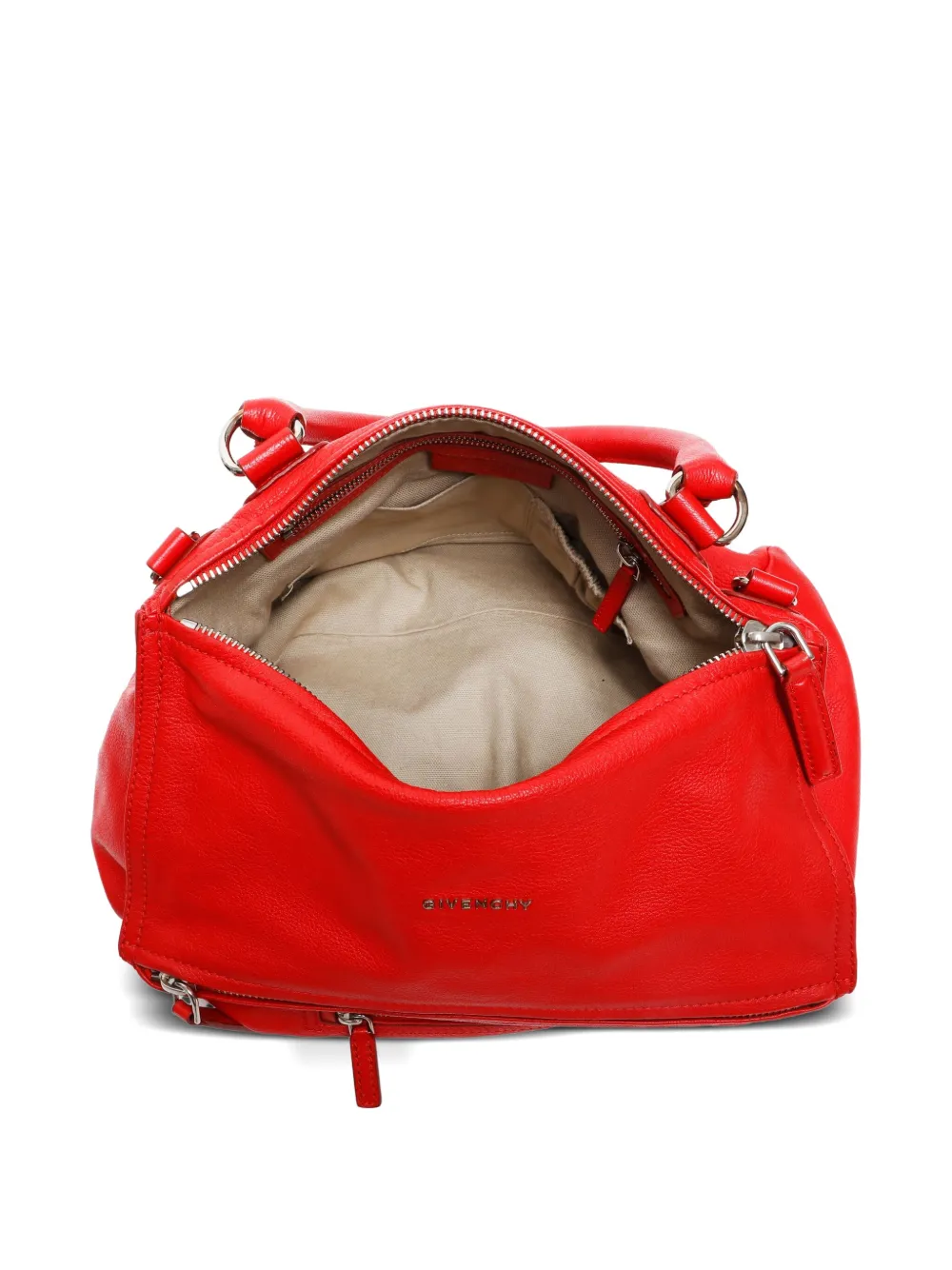 Pre-owned Givenchy 2000-2020s Pandora Leather Bag In Red