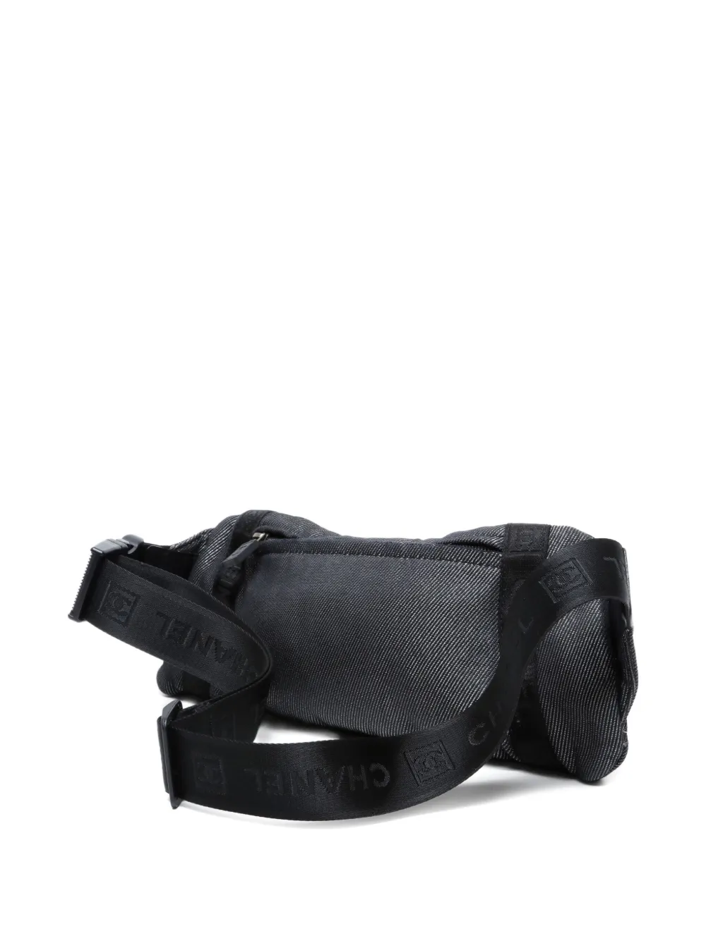 Pre-owned Chanel 2005-2006 Small Denim Belt Bag In Black