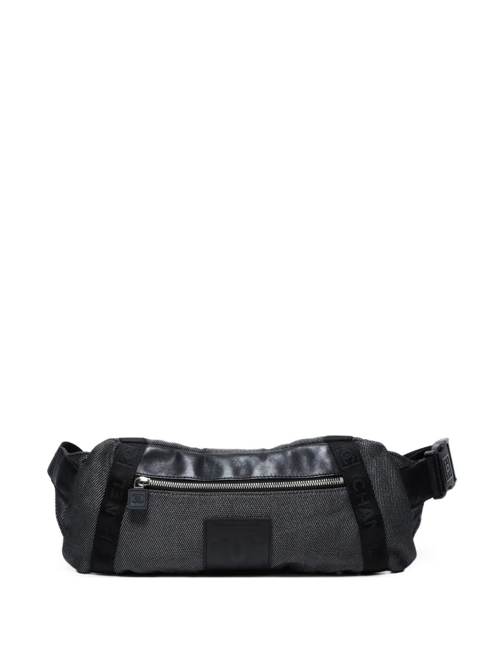 Pre-owned Chanel 2005-2006 Small Denim Belt Bag In Black
