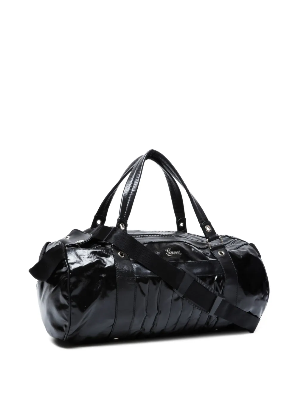 Pre-owned Gucci 2000-2015s Logo Boston Bag In Black