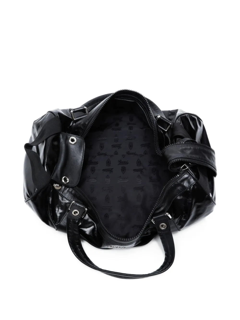 Pre-owned Gucci 2000-2015s Logo Boston Bag In Black