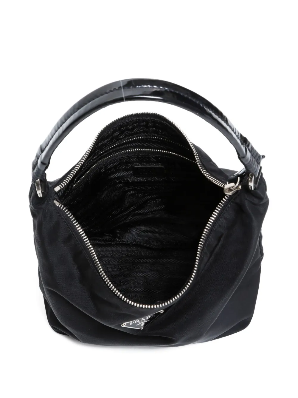 Pre-owned Prada 1990-2000 Triangle-logo Pouch Bag In Black