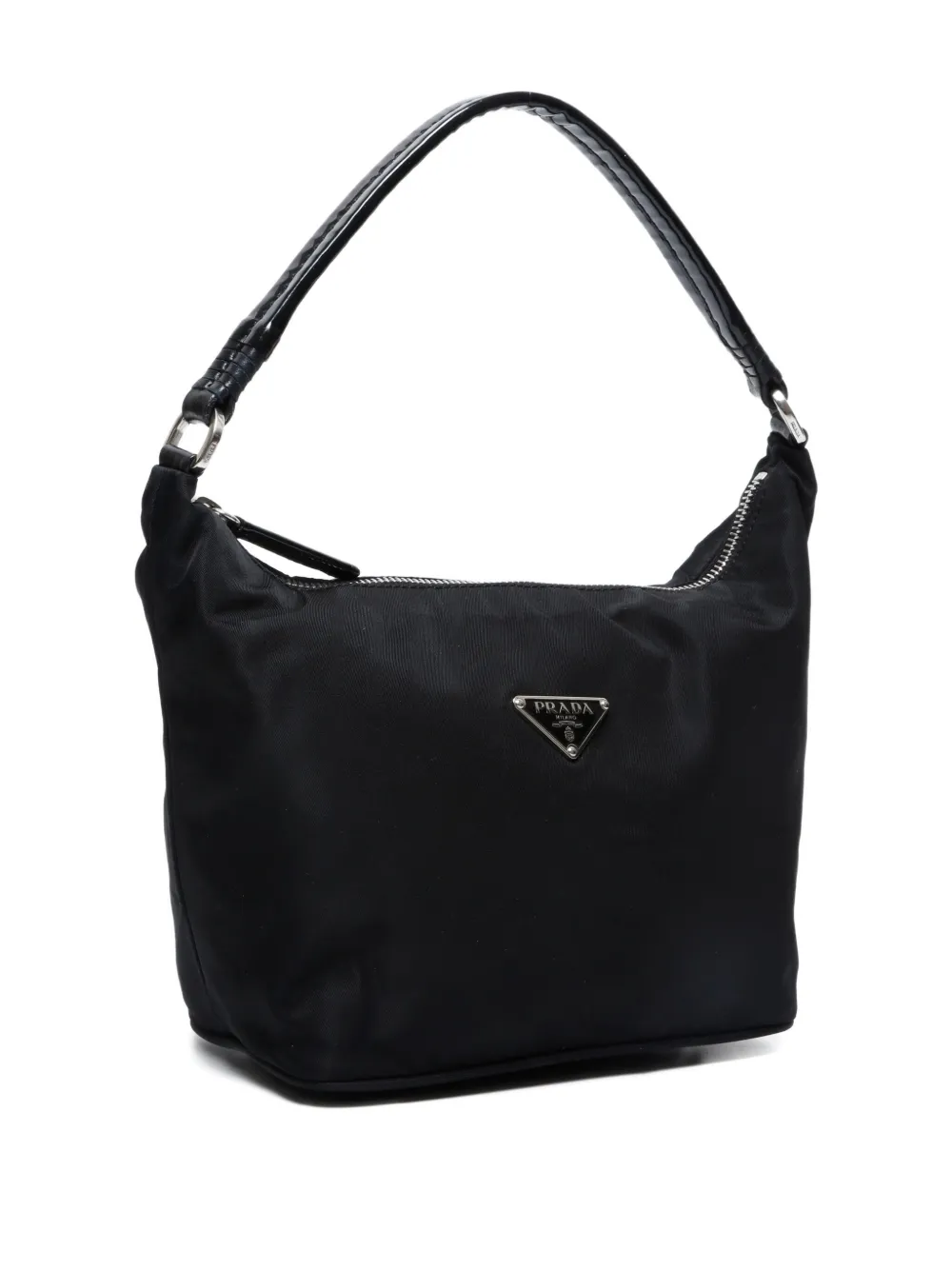 Pre-owned Prada 1990-2000 Triangle-logo Pouch Bag In Black