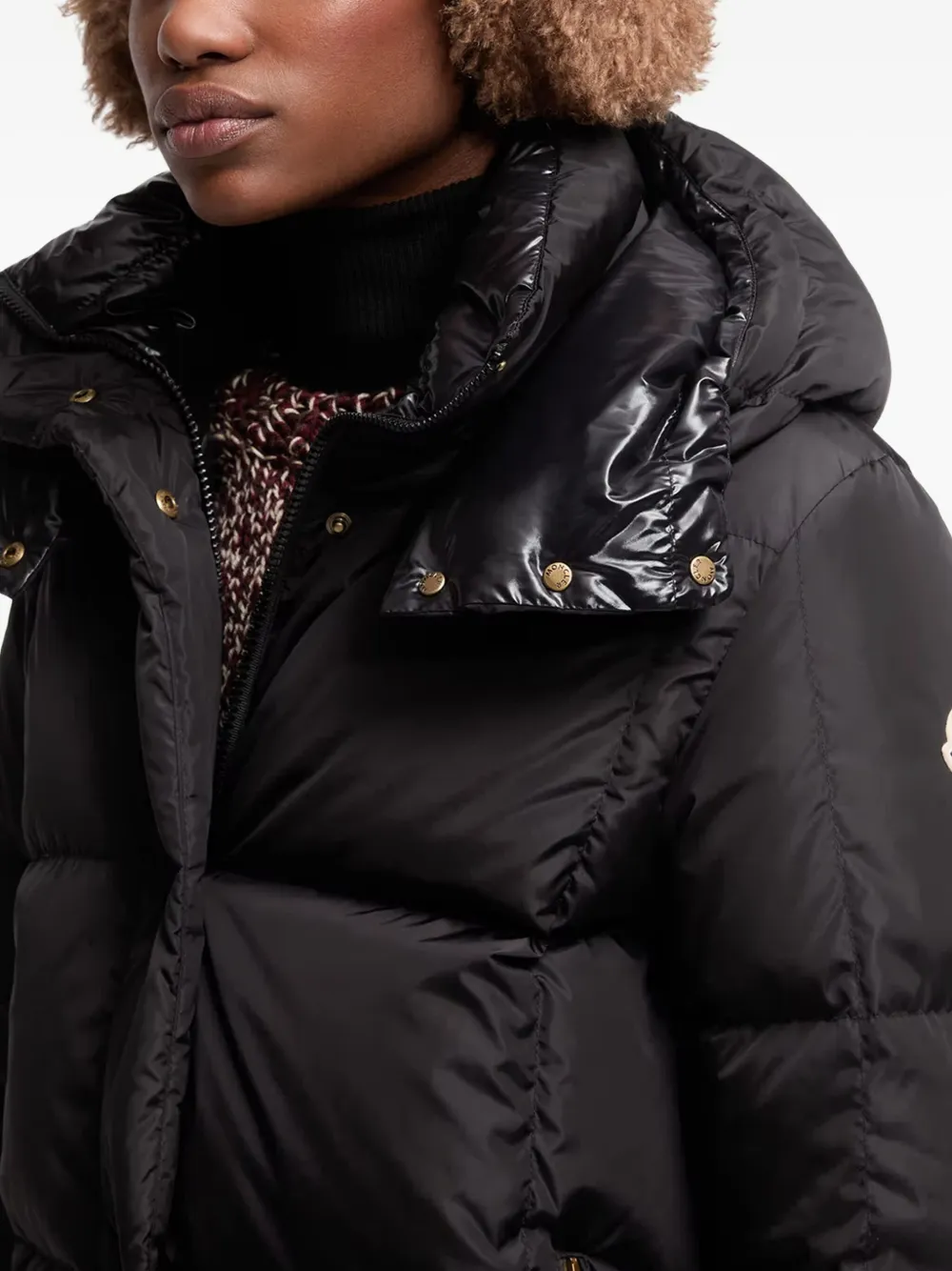 Moncler Teddy Fleece Padded Earmuffs With Adjustable Band In Brown