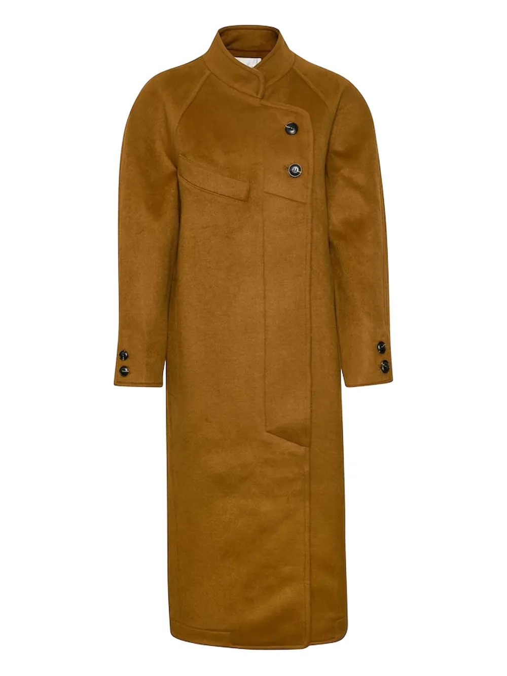 Gestuz Wolina Buttoned Coat In Brown