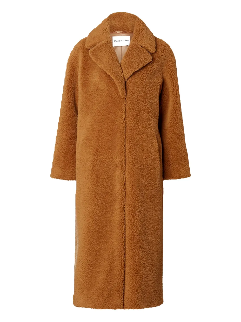 STAND STUDIO Camille fleece-textured coat Bruin