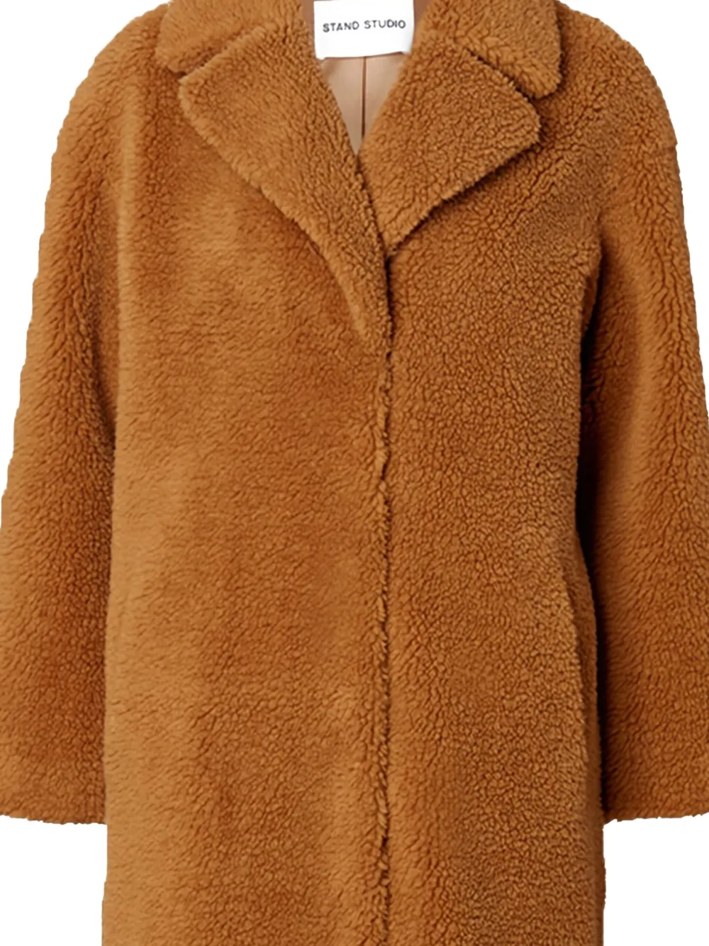 STAND STUDIO Camille fleece-textured coat - Bruin