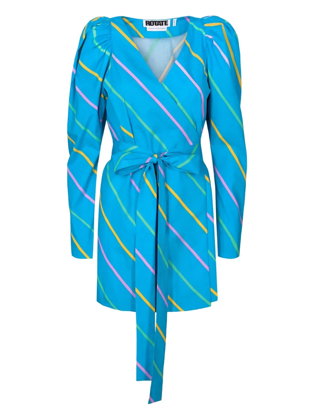 ROTATE BIRGER CHRISTENSEN puff-sleeve striped dress | Blue | Image 1