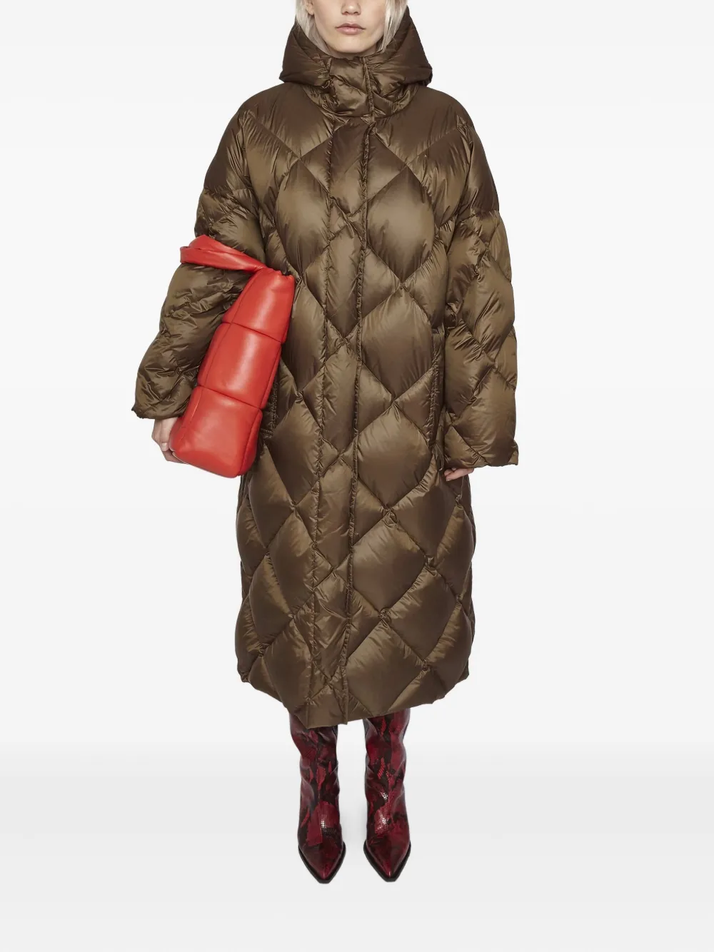 STAND STUDIO Farrah quilted coat - Groen