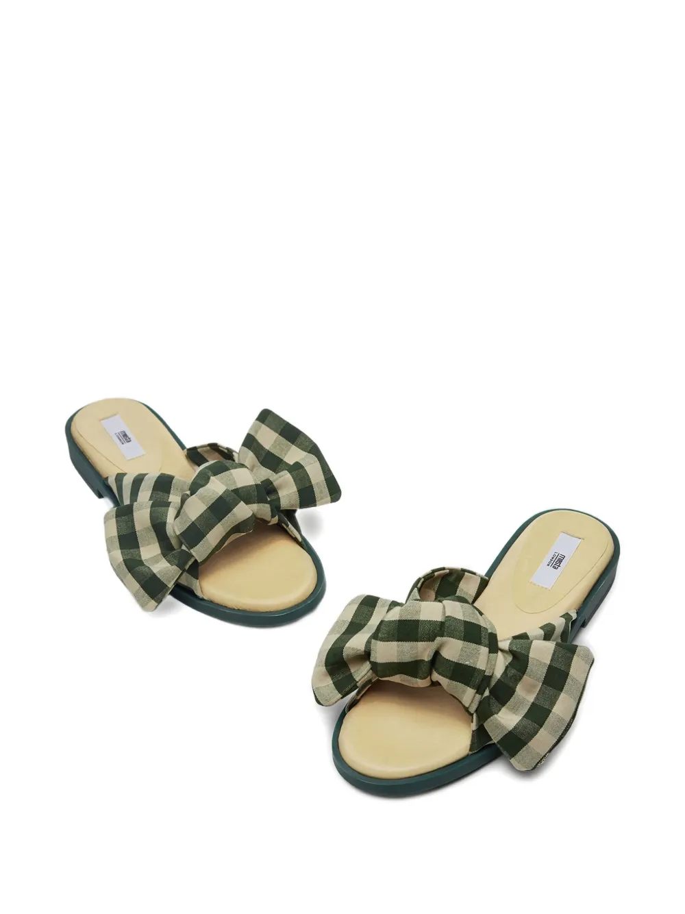 Miista Gingham Bow Sandals In Multi
