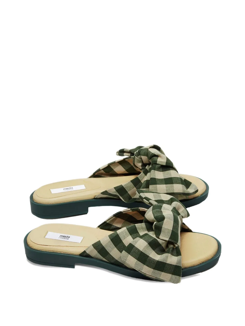 Miista Gingham Bow Sandals In Multi