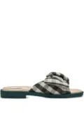 Miista gingham bow sandals - Green
