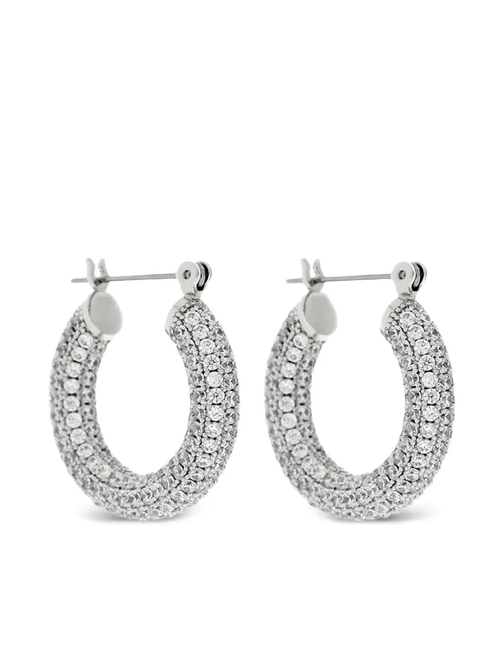 Luv Aj baby Amalfi pavé-setting hoop earrings | Silver | Image 1