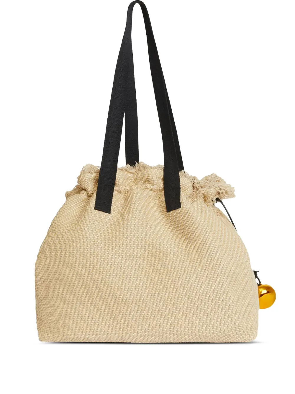 Rodebjer Quinn fringed straw tote bag Beige