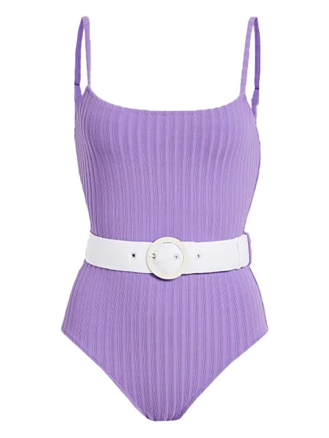 Solid & Striped The Nina ribbed belted swimsuit