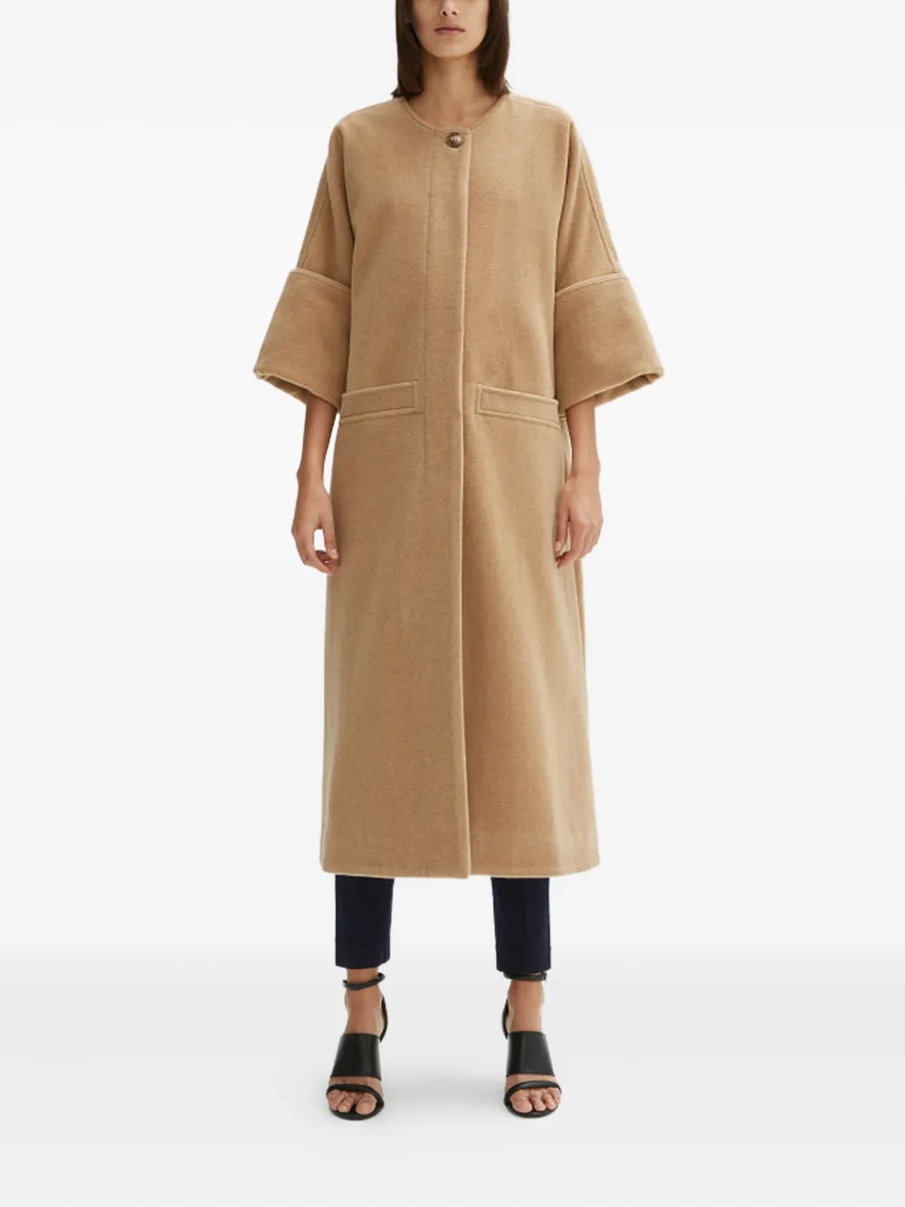 Rodebjer Nusa Bell-sleeve Coat In Brown