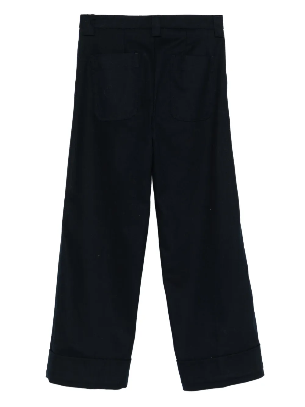 White Sand Button-fly broek met manchetten - Blauw