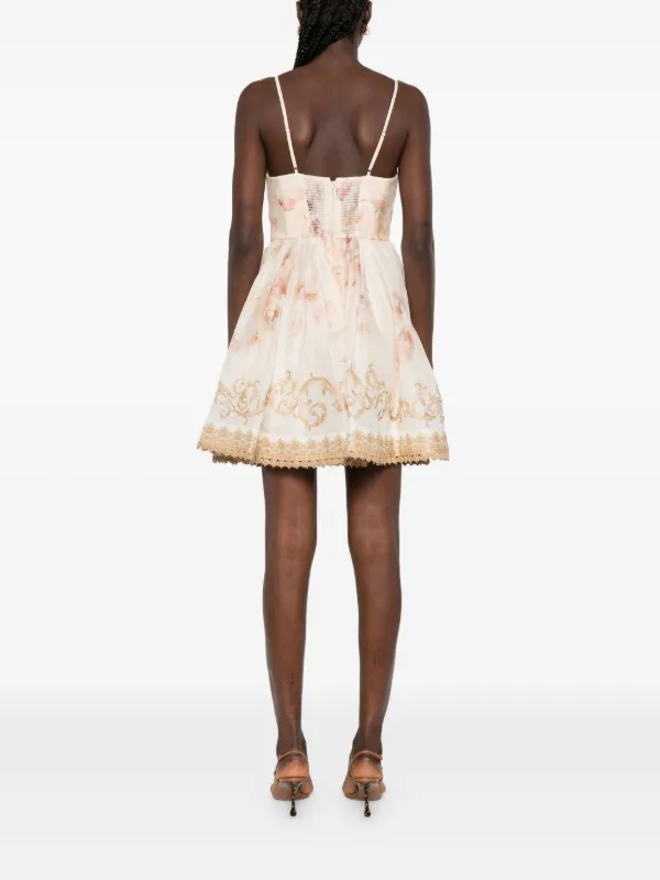 ZIMMERMANN Hypnotic Trimmed Mini Dress | Neutrals | FARFETCH
