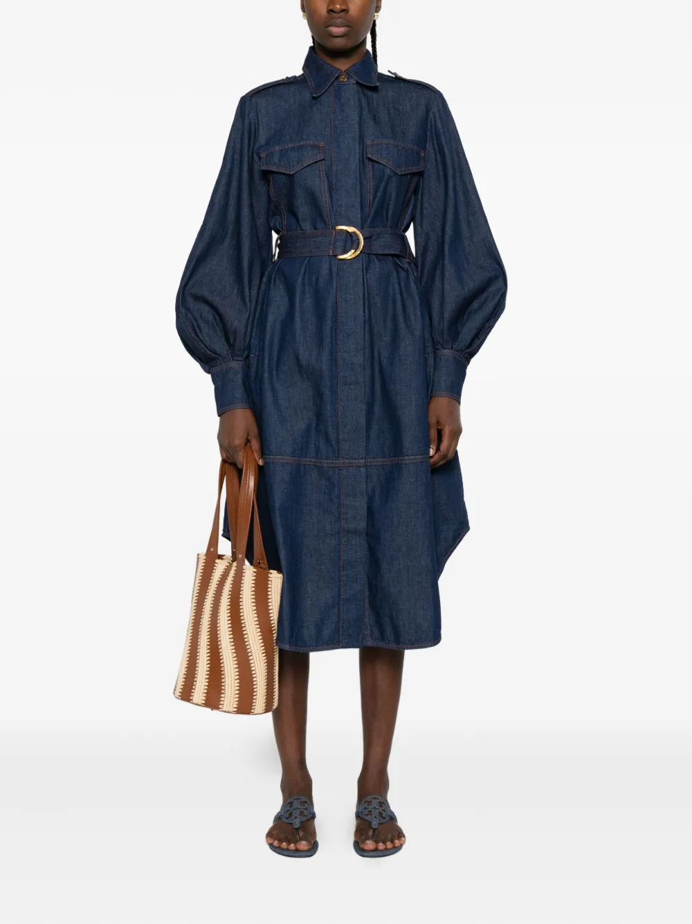 ZIMMERMANN denim midi dress Blauw