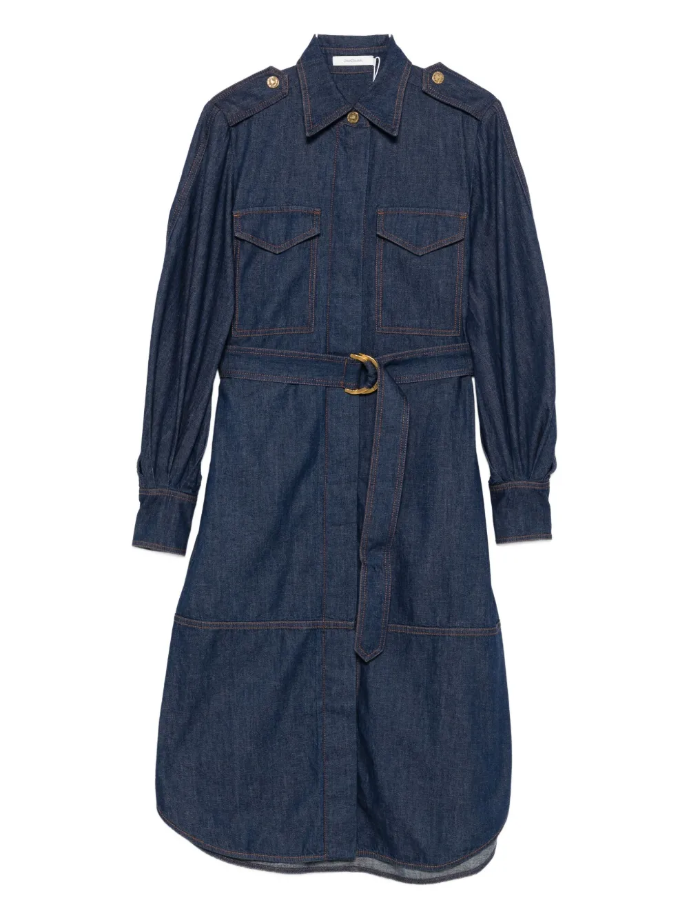 Zimmermann Denim Midi Dress In Blue