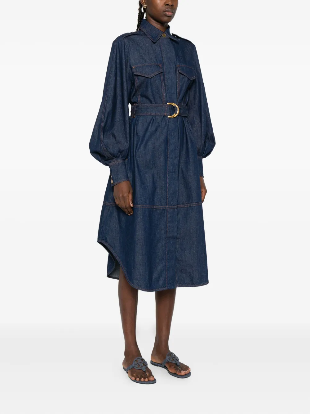ZIMMERMANN denim midi dress Blauw