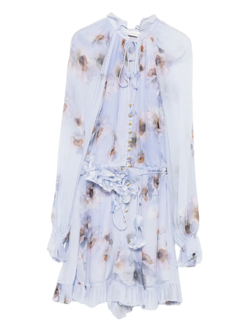 ZIMMERMANN floral ruffled playsuit Paars