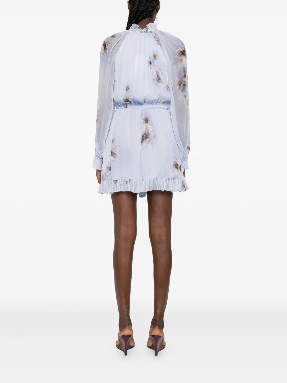 ZIMMERMANN floral ruffled playsuit Paars