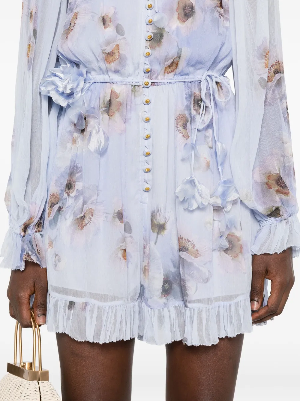 ZIMMERMANN floral ruffled playsuit Paars