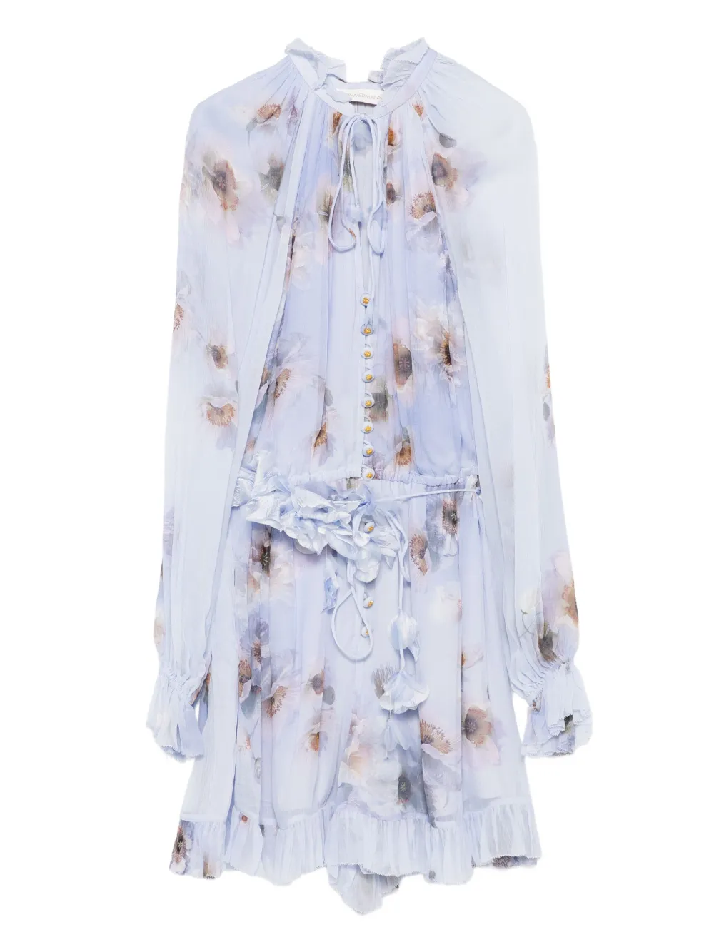 ZIMMERMANN floral ruffled playsuit Paars