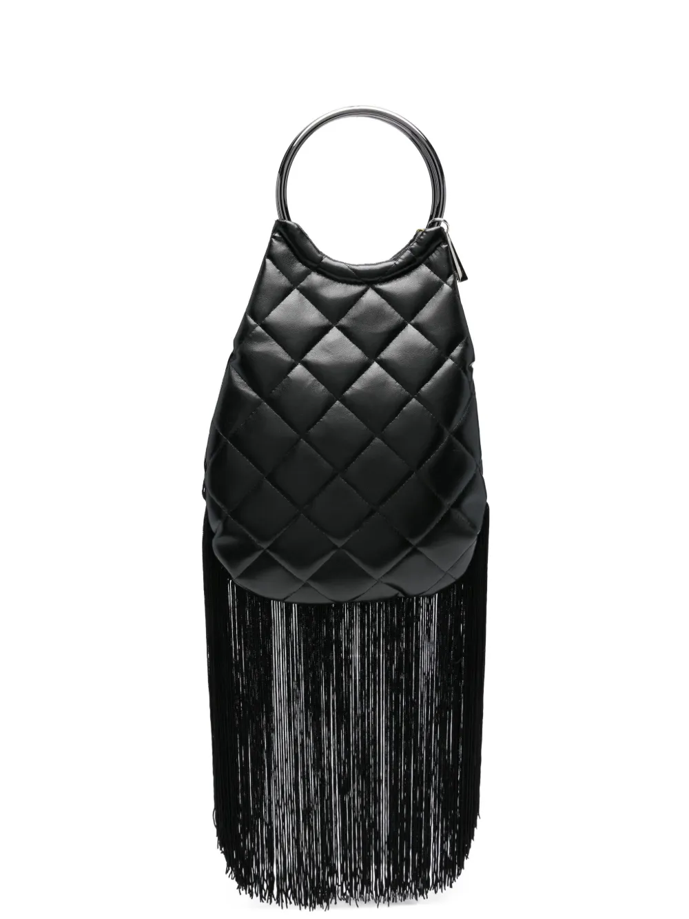 la milanesa quilted fringed-bottom clutch | Black | Image 1