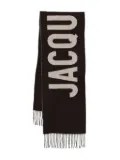 Jacquemus logo-jacquard wool scarf - Brown